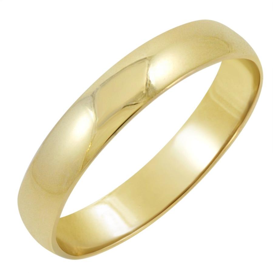 【並行輸入品】Oxford Ivy Men's 14K Yellow Gold 4mm Traditional Fit Plain Wedding Bの画像