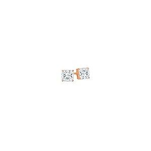 【並行輸入品】1/2 2カラット 総重量 プリンセス ダイヤモンド スタッドピアス 4本爪 プッシュバック (I J カラー I1 I2 クラリの画像