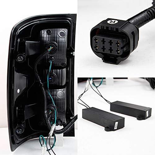 【並行輸入品】14-19 Chevy Silverado | GMC Sierra ブラックハウジング LED テールライト + LED サードブレーの画像