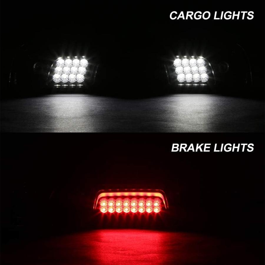 【並行輸入品】14-19 Chevy Silverado | GMC Sierra ブラックハウジング LED テールライト + LED サードブレーの画像