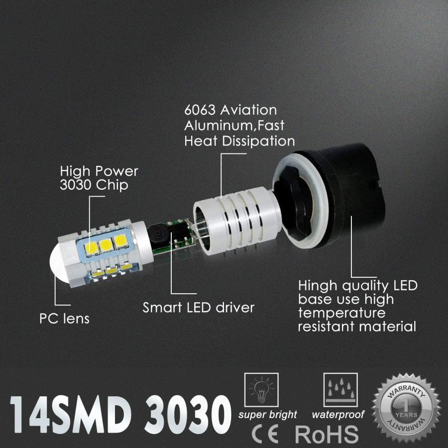 【並行輸入品】Alla Lighting 899 880 LED Fog Light Bulbs Xtreme Super Bright 892 88の画像