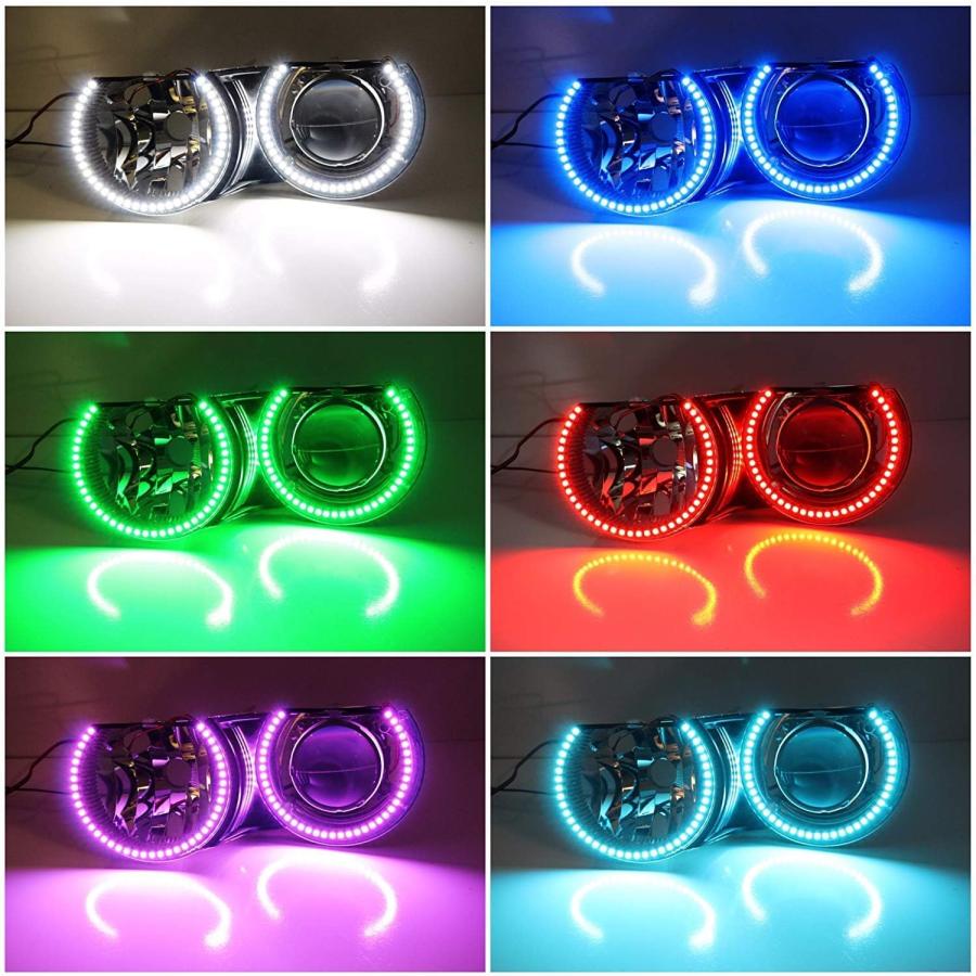【並行輸入品】iJDMTOY 131mm RGBW Color Shifting Flashing 120-SMD LED Angel Eye Hal_2