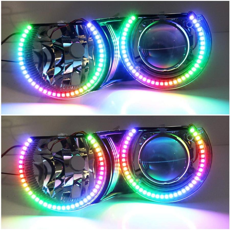 【並行輸入品】iJDMTOY 131mm RGBW Color Shifting Flashing 120-SMD LED Angel Eye Hal_3