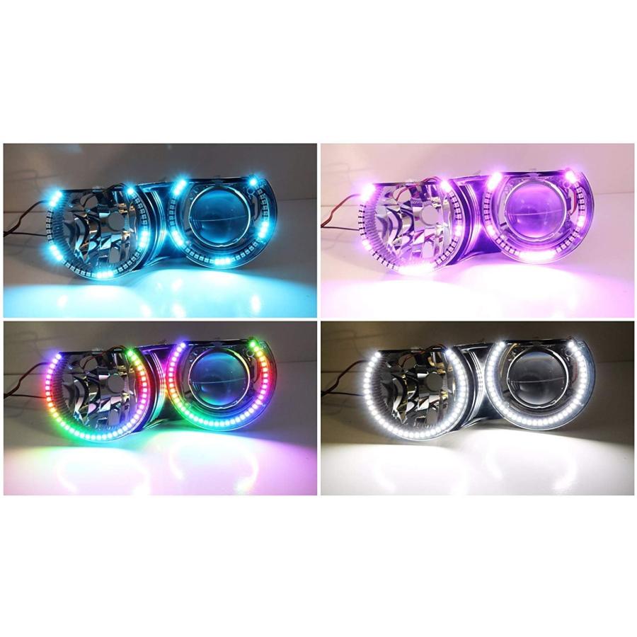 【並行輸入品】iJDMTOY 131mm RGBW Color Shifting Flashing 120-SMD LED Angel Eye Hal_4