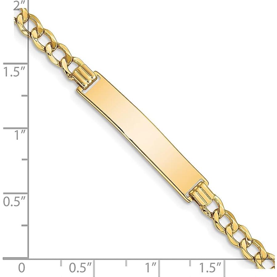 【並行輸入品】14K イエローゴールド カーブリンク 6.75mm ID ブレスレット ファインジュエリー 女性へのギフトに  7 inchesの画像