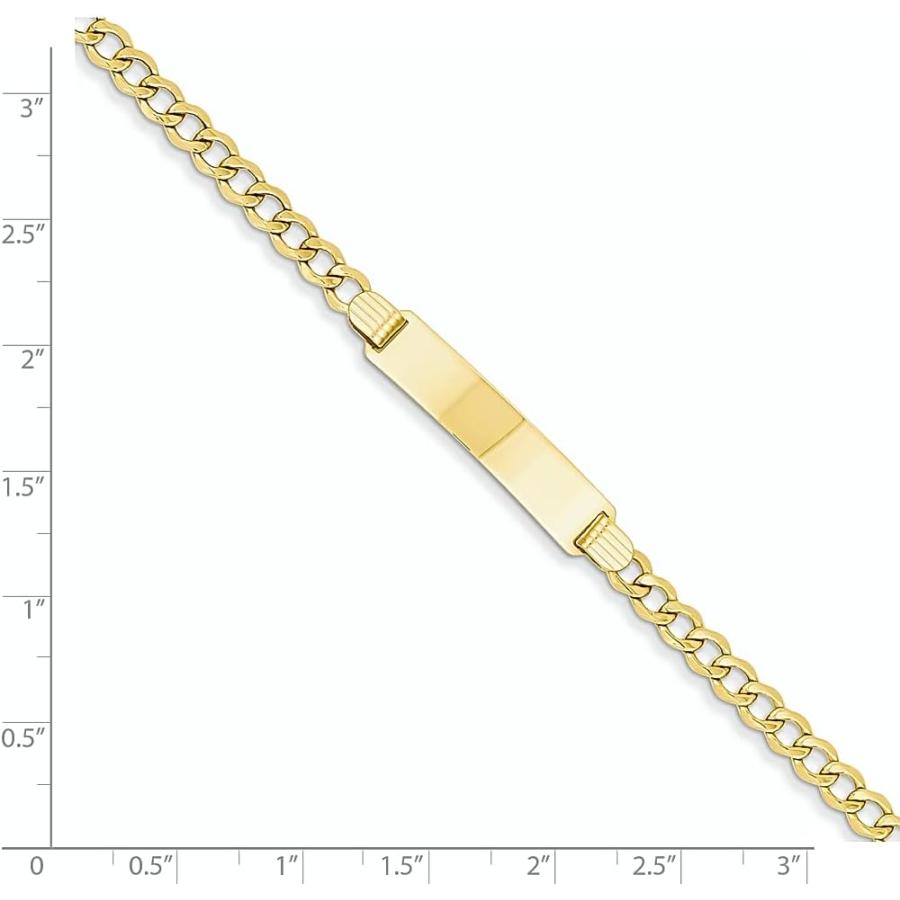 【並行輸入品】14K イエローゴールド カーブリンク 6.75mm ID ブレスレット ファインジュエリー 女性へのギフトに  7 inchesの画像