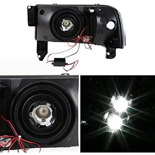 【並行輸入品】Instyleparts Black Housing Clear Lens LED Headlights Made For 94-01の画像
