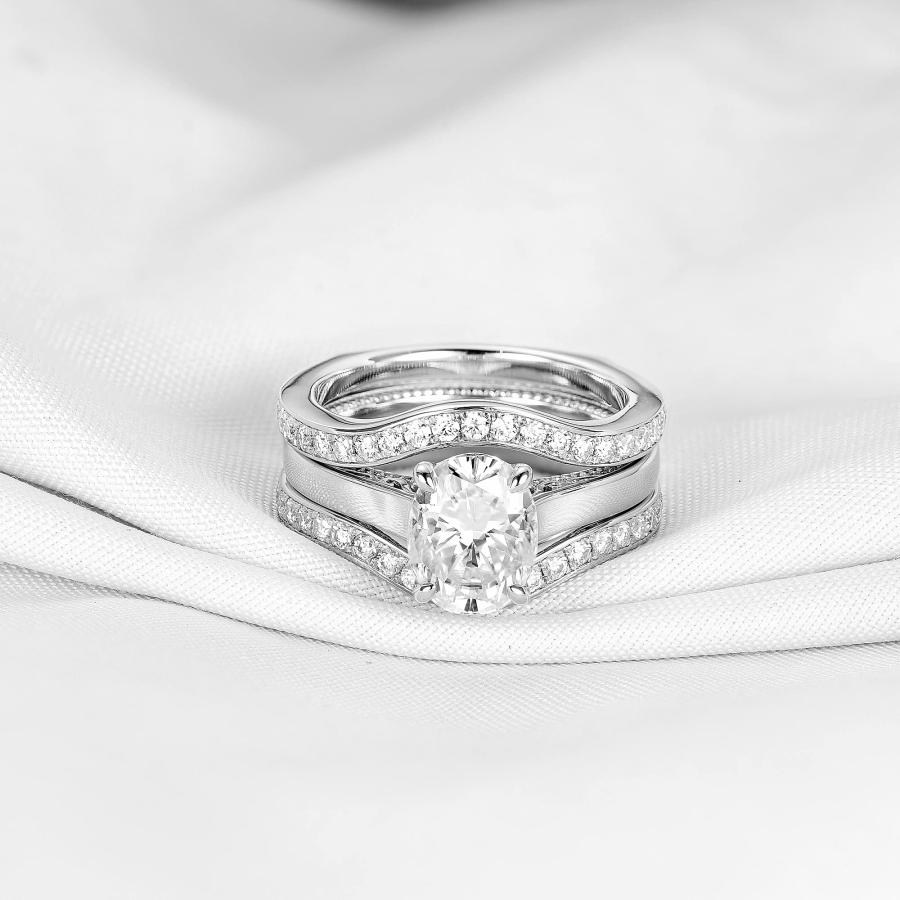 【並行輸入品】DovEggs 14K ホワイトゴールド 1カラット 6.5mm FGH カラー ハート 矢 カット モアッサナイト 婚約指輪 ソ_9