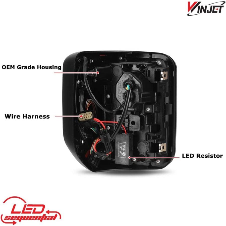 【並行輸入品】Winjet シーケンシャル LED テールライト リアランプ (スモーク) [2019 2020 2021 Jeep Gladiatoの画像