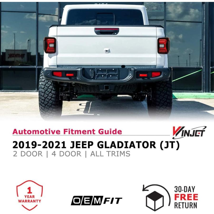 【並行輸入品】Winjet シーケンシャル LED テールライト リアランプ (スモーク) [2019 2020 2021 Jeep Gladiatoの画像