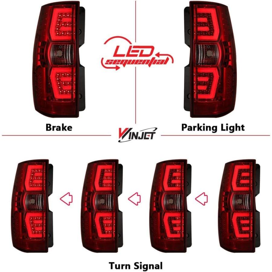 【並行輸入品】Winjet [2007-2013 Chevy Suburban Tahoe Yukon] LED シーケンシャル テールライト リアラの画像
