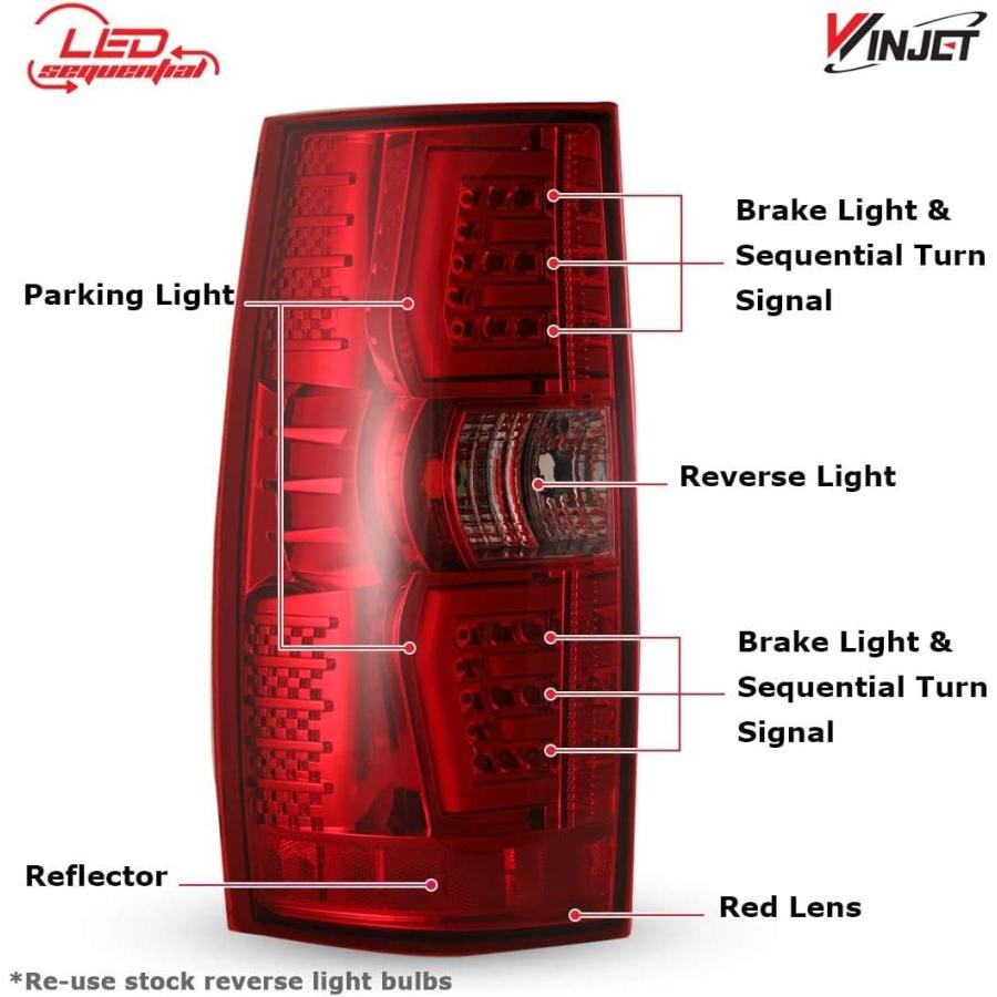 【並行輸入品】Winjet [2007-2013 Chevy Suburban Tahoe Yukon] LED シーケンシャル テールライト リアラの画像