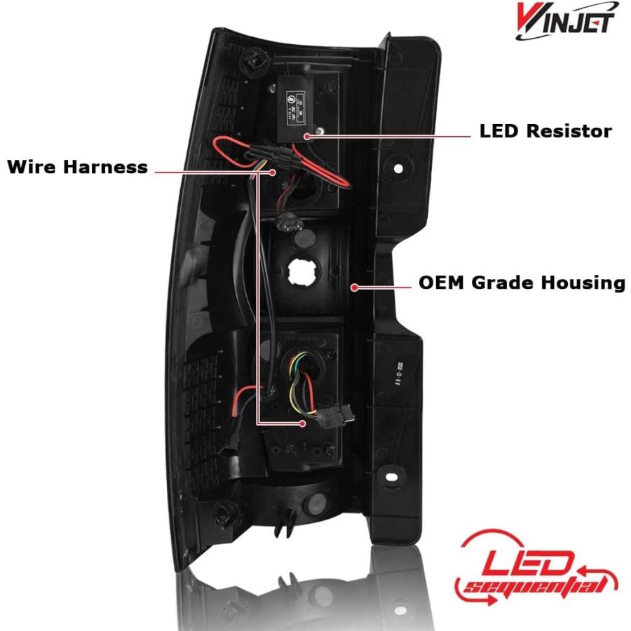 【並行輸入品】Winjet [2007-2013 Chevy Suburban Tahoe Yukon] LED シーケンシャル テールライト リアラの画像