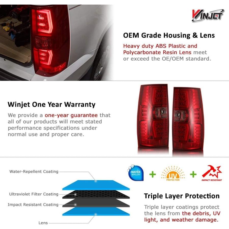 【並行輸入品】Winjet [2007-2013 Chevy Suburban Tahoe Yukon] LED シーケンシャル テールライト リアラの画像