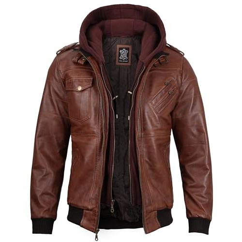 【並行輸入品】BlingSoul OUTERWEAR メンズ US サイズ: Large カラー: ブラウン Blingsoul Brown Bの画像