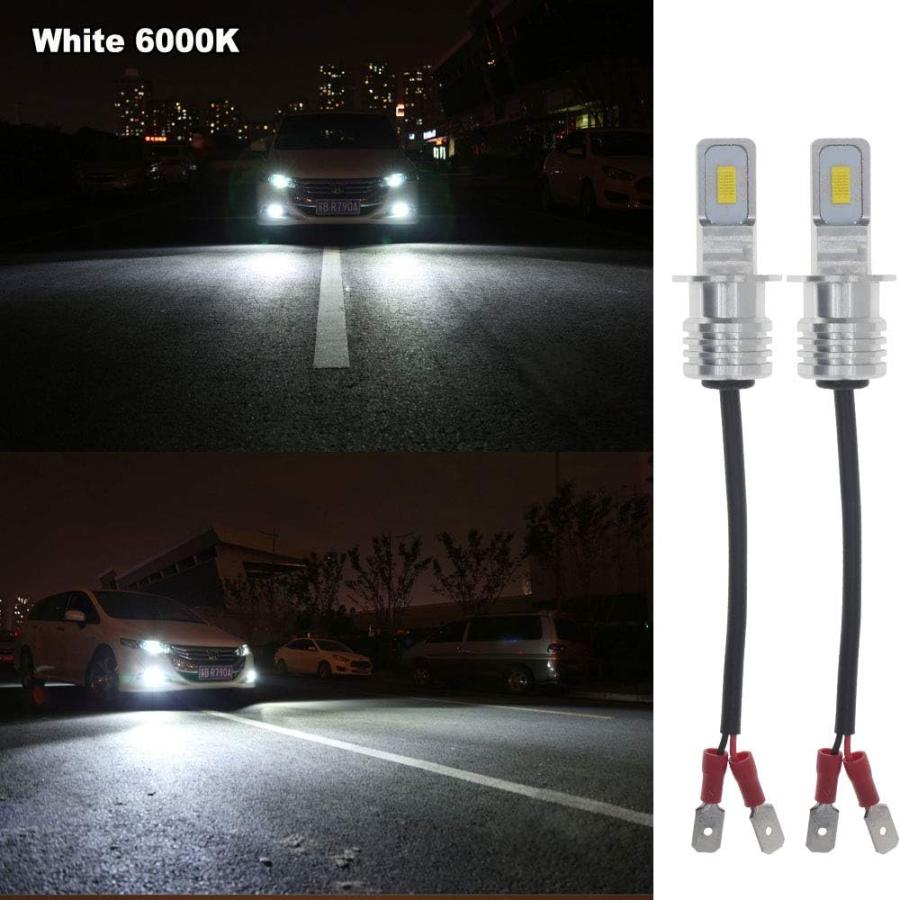 【並行輸入品】DODOFUN H3 LED フォグライト電球 超高輝度 交換用キット 6000K クールホワイト 2個パックの画像