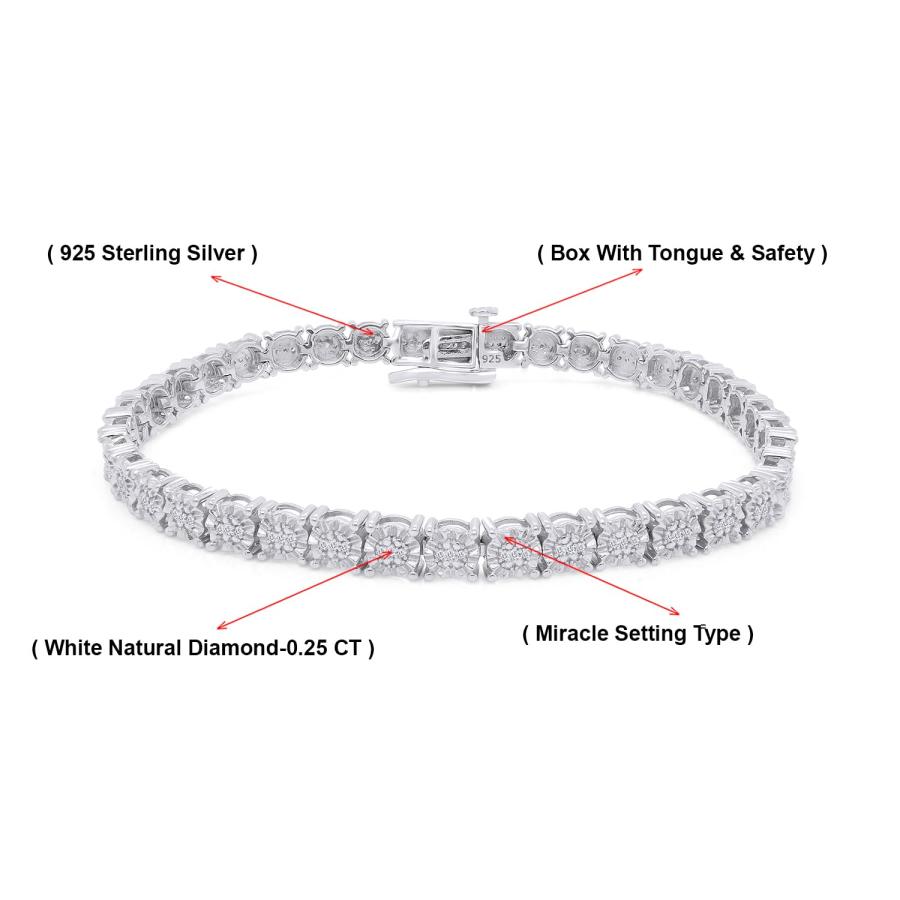 並行輸入品】1/4カラット ラウンド型 ホワイト天然ダイヤモンド テニス