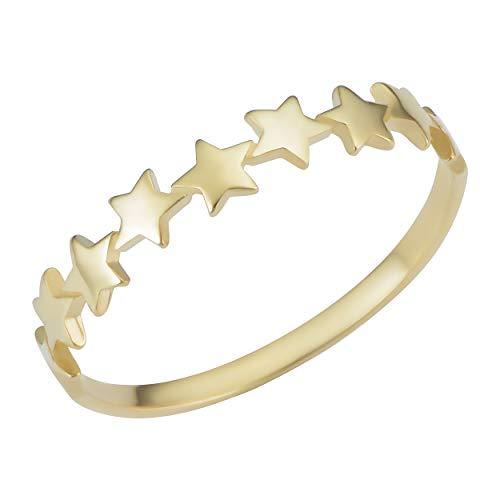 【並行輸入品】14K イエローゴールド 星の列 ミニマリストリング Kooljewelry 14k Yellow Gold Row of Sta_1