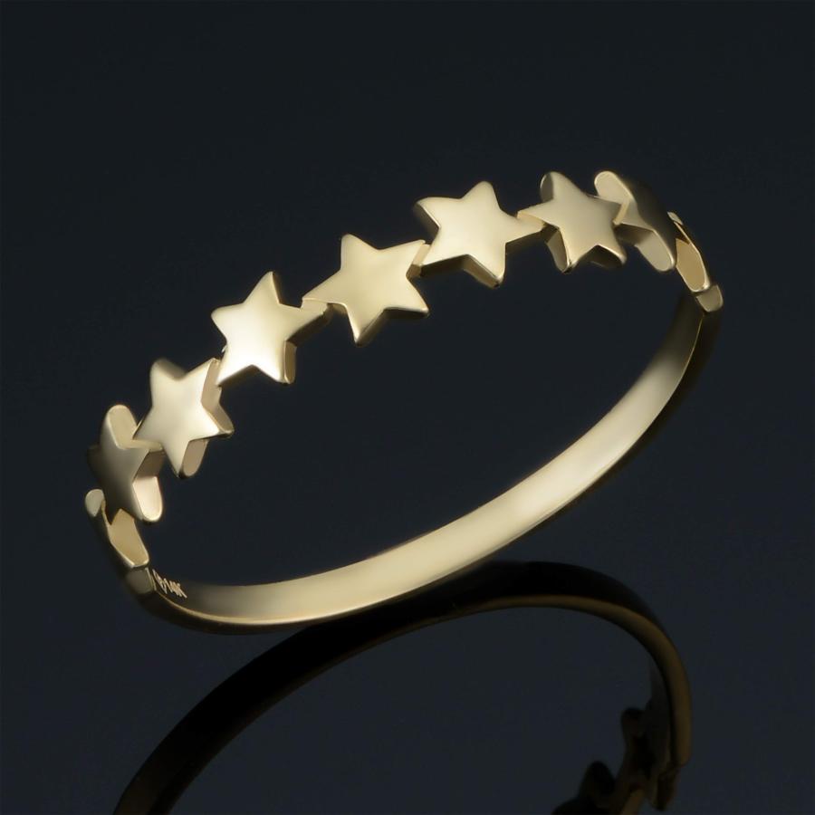 【並行輸入品】14K イエローゴールド 星の列 ミニマリストリング Kooljewelry 14k Yellow Gold Row of Sta_3