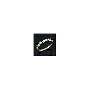 【並行輸入品】14K イエローゴールド 星の列 ミニマリストリング Kooljewelry 14k Yellow Gold Row of Sta_5