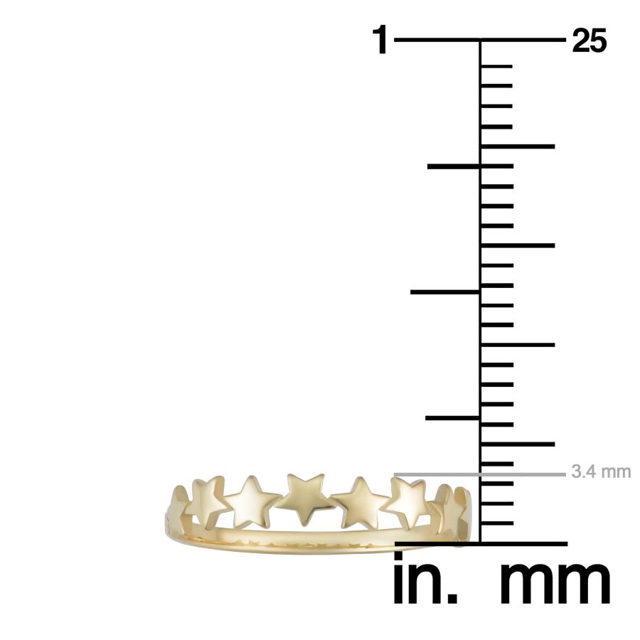 【並行輸入品】14K イエローゴールド 星の列 ミニマリストリング Kooljewelry 14k Yellow Gold Row of Sta_9