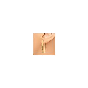 【並行輸入品】14Kイエローゴールド 2.25mm 長方形フープピアス (11x2.25mm) 女性用 Diamond2Deal 14k Yelの画像