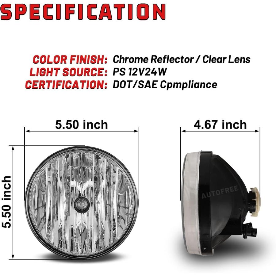 【並行輸入品】AUTOFREE Fog Lights for GMC Sierra 1500 2007-2013/ GMC Sierra 2500 3_3