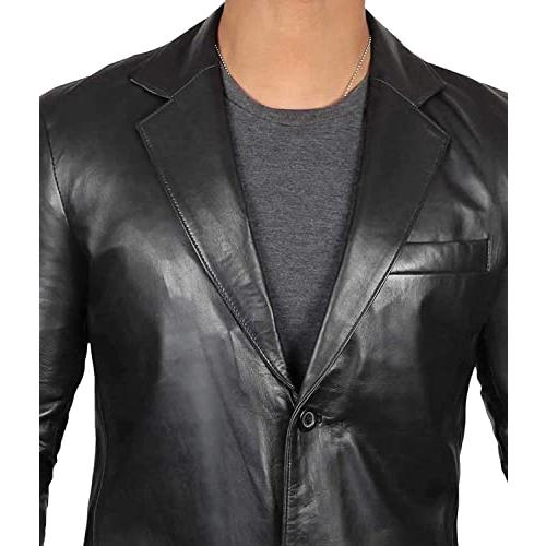 【並行輸入品】fjackets OUTERWEAR メンズ US サイズ: Small カラー: ブラック fjackets Leather Bの画像