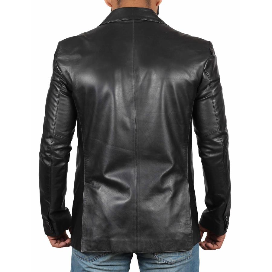 【並行輸入品】fjackets OUTERWEAR メンズ US サイズ: Small カラー: ブラック fjackets Leather Bの画像