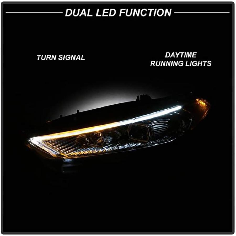 【並行輸入品】[2013-2016 Ford Fusion用] ブラックハウジング OLED ネオンチューブプロジェクター ヘッドライトヘッドランプアの画像