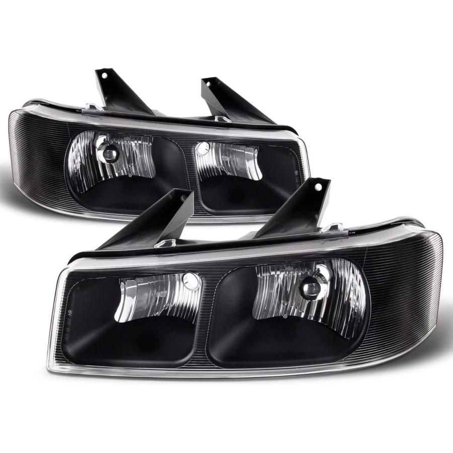 【並行輸入品】03-21 シボレー エクスプレス | GMC サバナ 1500 2500 3500 ブラックハウジングヘッドライト(上部)ランプ 左右