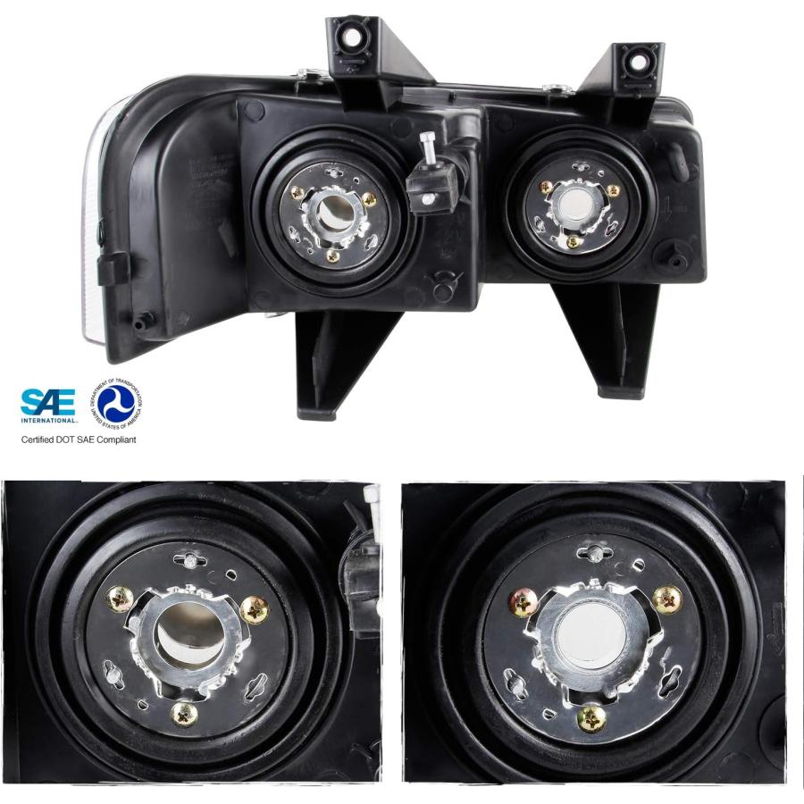 【並行輸入品】03-21 シボレー エクスプレス | GMC サバナ 1500 2500 3500 ブラックハウジングヘッドライト(上部)ランプ 左右