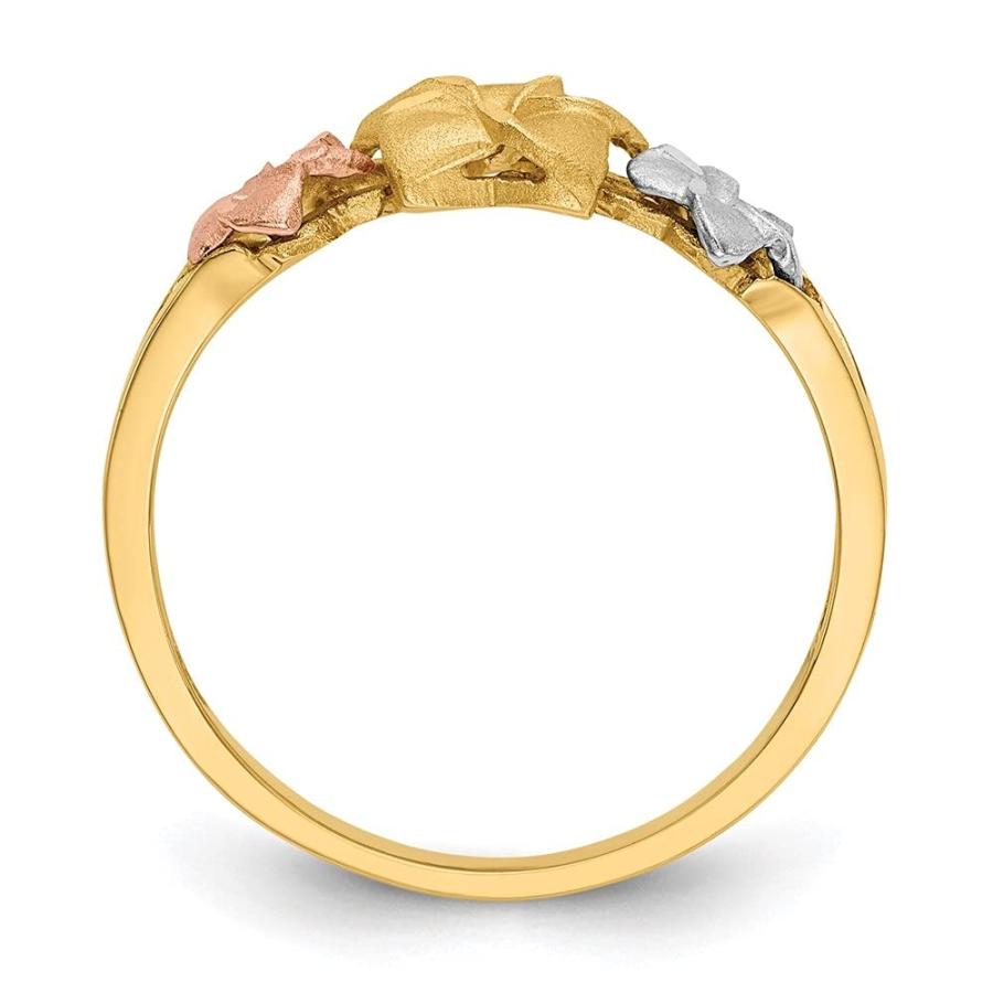 【並行輸入品】14K 3色 ゴールド プルメリアリング サイズ6.75 女性用 Diamond2Deal 14k Tri Color Goldの画像