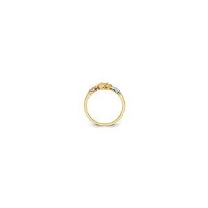 【並行輸入品】14K 3色 ゴールド プルメリアリング サイズ6.75 女性用 Diamond2Deal 14k Tri Color Goldの画像