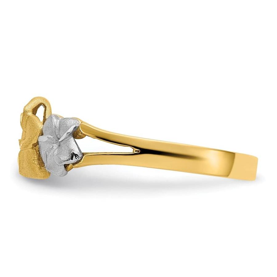 【並行輸入品】14K 3色 ゴールド プルメリアリング サイズ6.75 女性用 Diamond2Deal 14k Tri Color Goldの画像