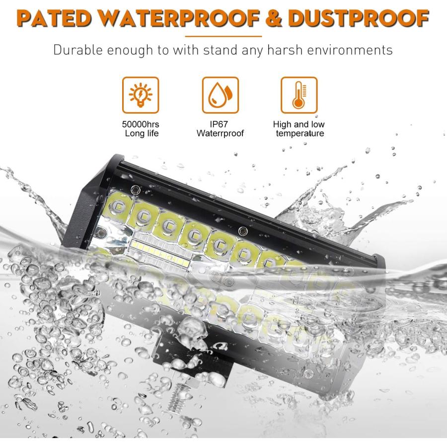 【並行輸入品】7 Inch Led Light Bar  4 x 240W 24000lm LED Spot Flood Off Road Lightの画像