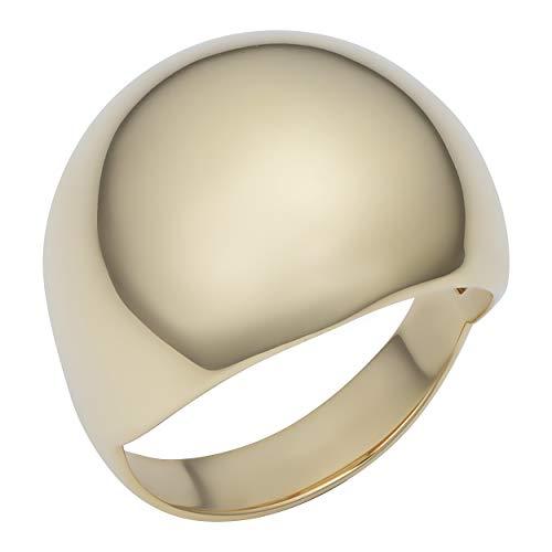 【並行輸入品】Kooljewelry 14Kイエローゴールド ポリッシュドドームリング(18.5mm) Kooljewelry 14k Yellの画像