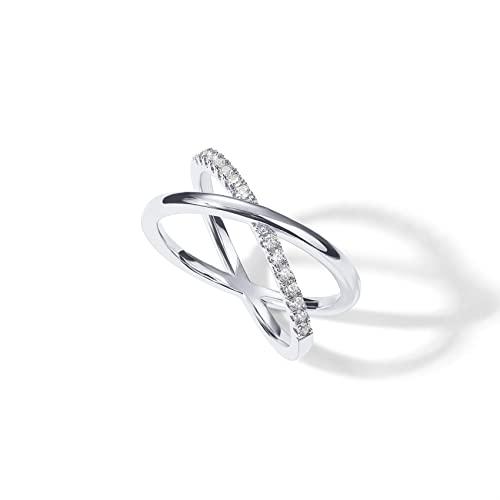 【並行輸入品】PAVOI 14K Gold Plated X Ring | Simulated Pav〓 Diamond CZ Criss C_1
