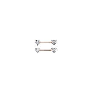 【並行輸入品】OUFER 2個 14G サージカルスチール ニップルリング バーベル ハート CZ ニップルリング ピアス レディース ニップル_2