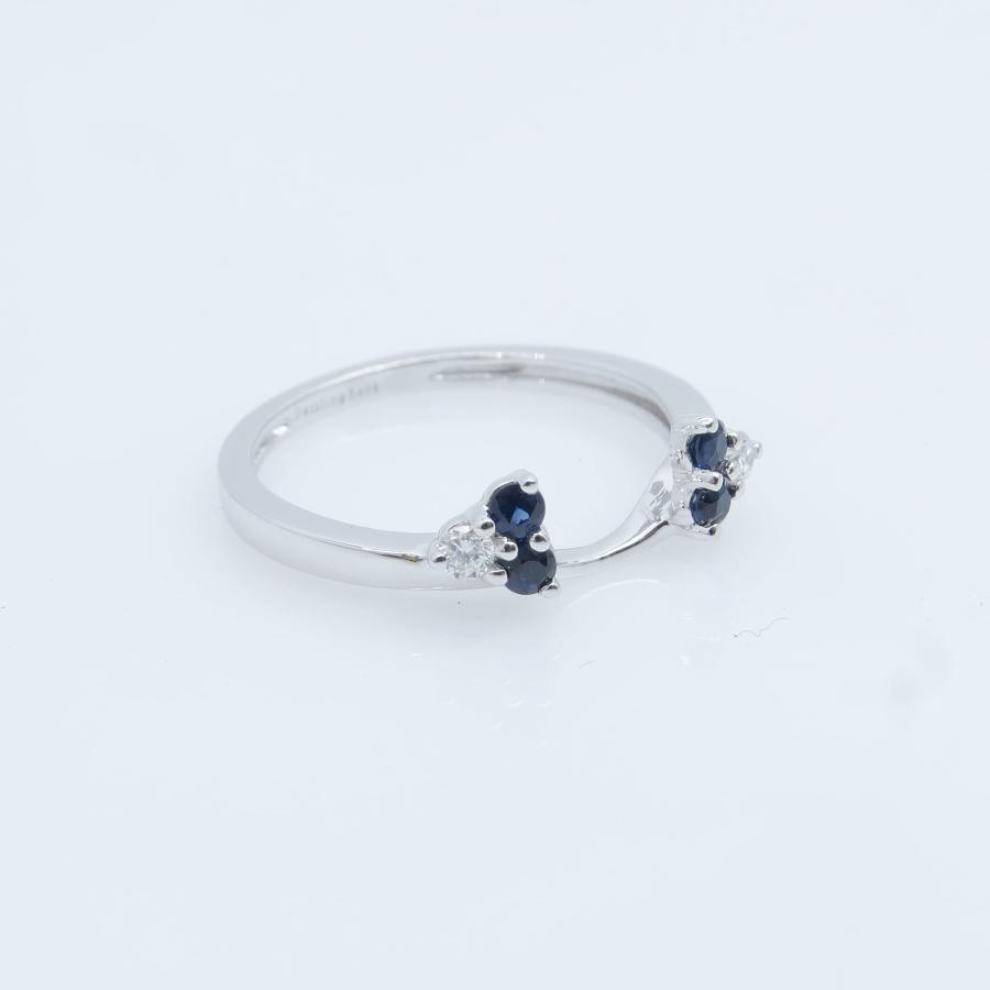 【並行輸入品】Dazzlingrockコレクション 14Kゴールド ラウンドブルーサファイア&ホワイトダイヤモンド レディースウェディングリングの画像