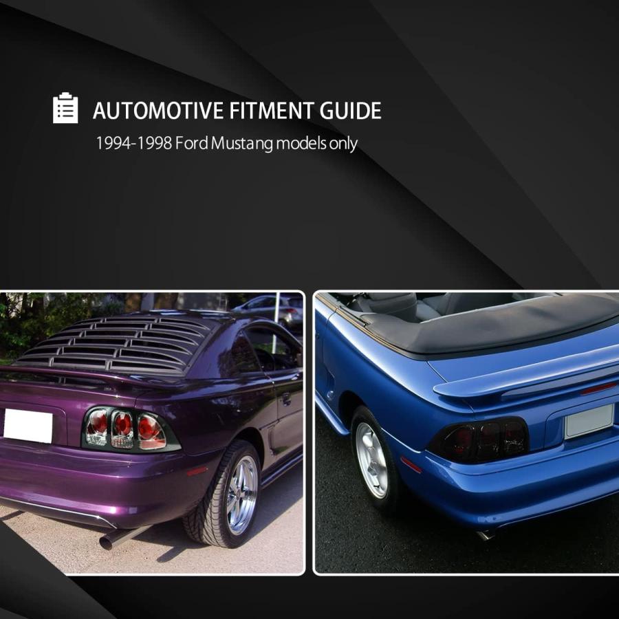 【並行輸入品】Autozensation フォード・マスタング用 ペア スモークレンズ テールライト パーキングブレーキランプ 左+右ペア　_5