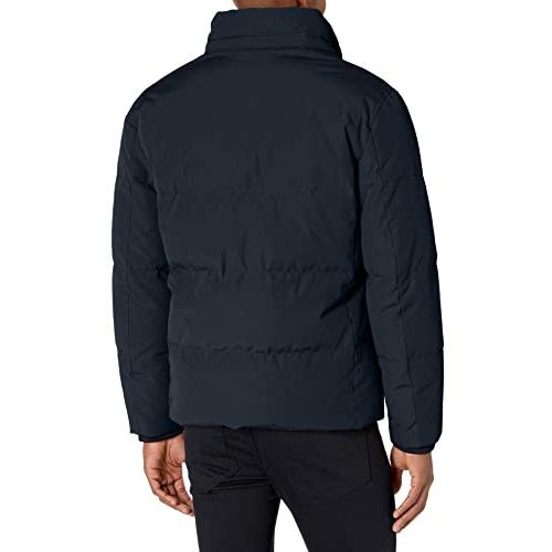 【並行輸入品】Cole Haan Signature メンズ ショートダウンジャケット フード付き US サイズ: Medium カラー: ブルの画像