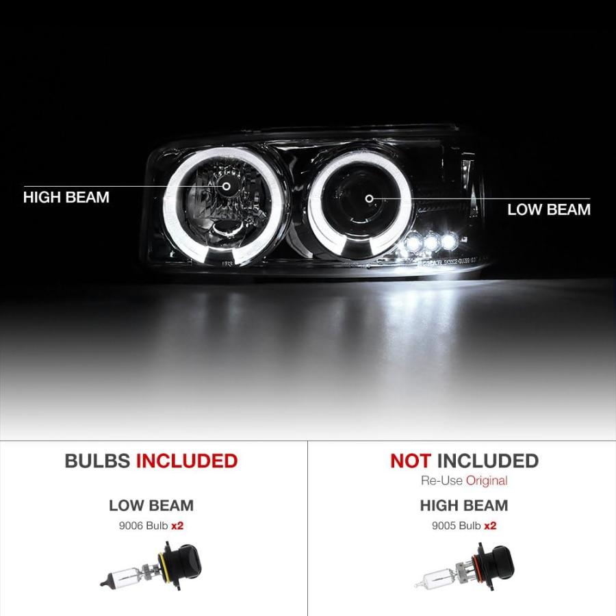 【並行輸入品】VIPMOTOZ クロムLEDヘイローリングプロジェクターヘッドライト+フロントバンパーパーキングウィンカーランプハウジングアセンブリ交の画像