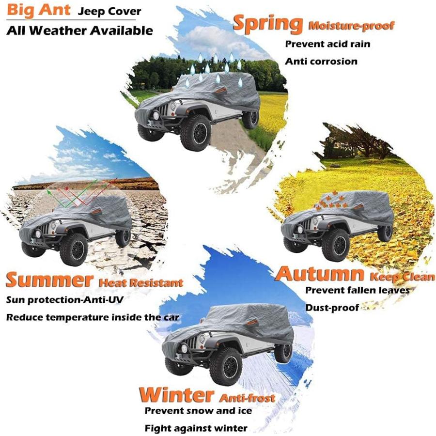 【並行輸入品】Big Ant カーカバー Jeep Wrangler 4ドア JK Unlimited Sport/Sahara/Rubicon専用_7