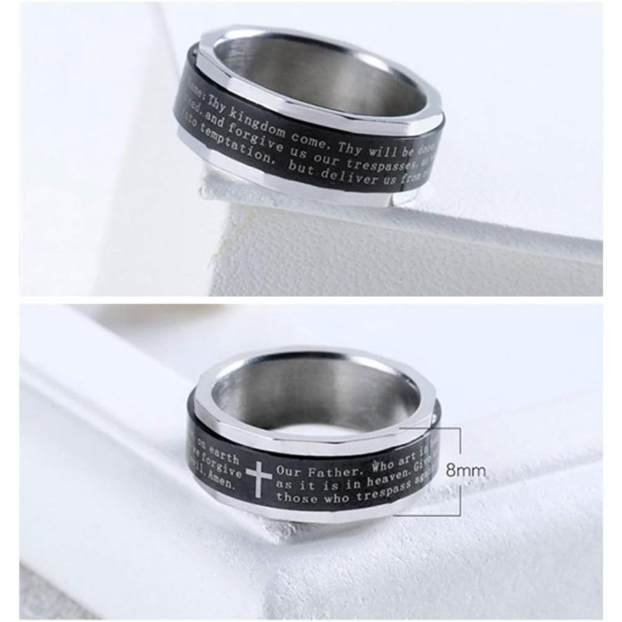 横向きのクロスリング Faith Over Fear inside 宗教的、神イエスへの