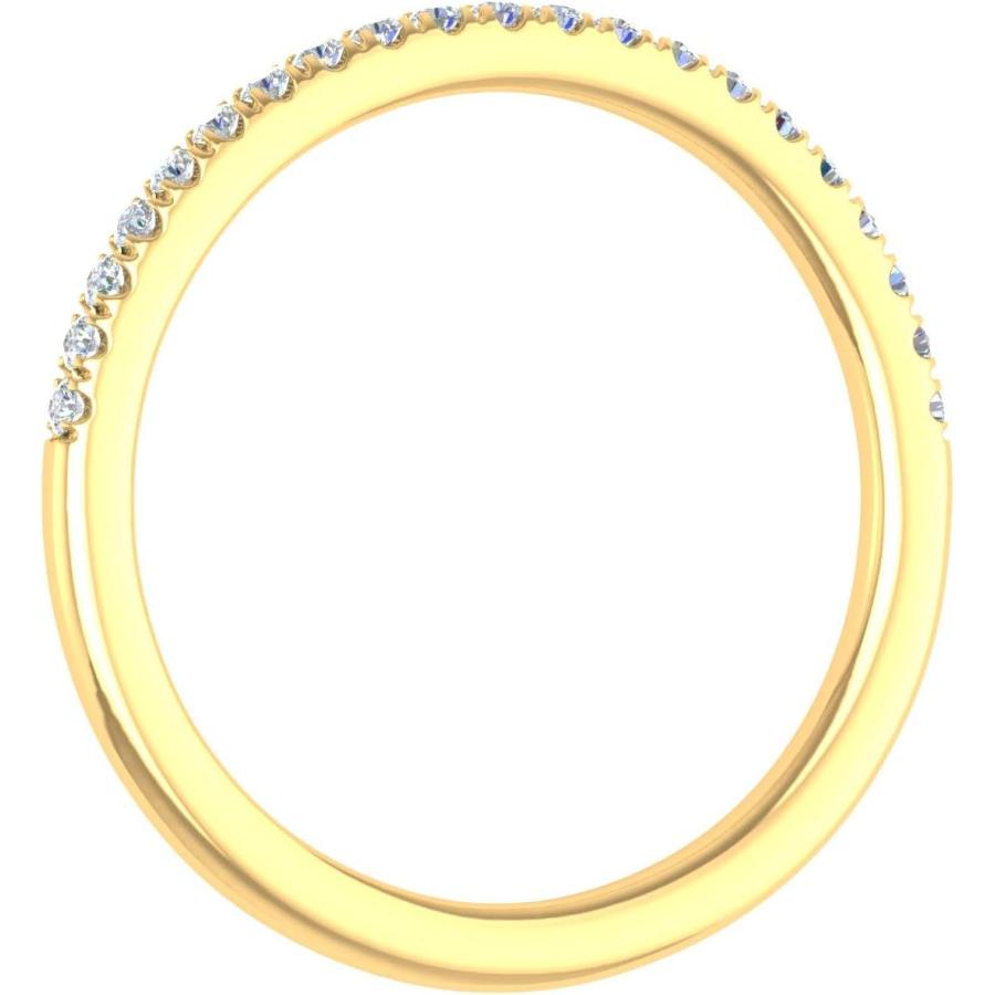【並行輸入品】FINEROCK 14Kゴールド ハーフエタニティダイヤモンド 結婚指輪 女性用 (0.15カラット)  金属 石  ホワイトダイヤモンの画像