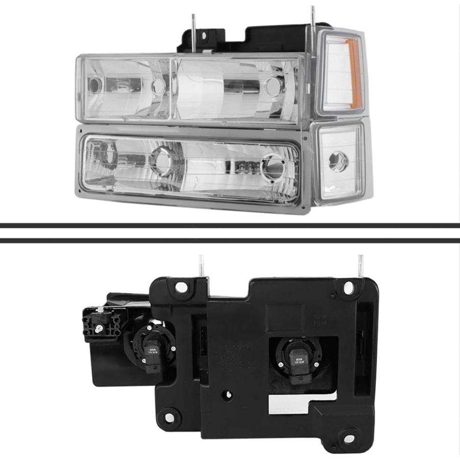 【並行輸入品】1994-1998 C/K 1500 2500 3500 タホ サバーバン クロームヘッドライト + コーナー + シグナルランプ +の画像