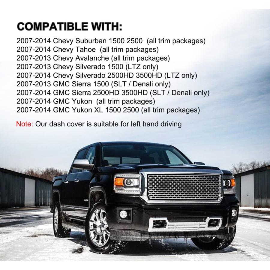 【並行輸入品】ダッシュボードカバー ダッシュカバー マット カーペットパッド GMC Yukon 2007-2014用 標準 ブラック YIZ3367_1