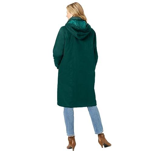 【並行輸入品】Woman Within レディース プラスサイズ ツイル フード付き スタジアムジャケット, ダークチャコール, X Largeの画像