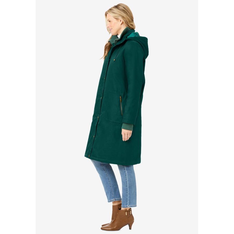 【並行輸入品】Woman Within レディース プラスサイズ ツイル フード付き スタジアムジャケット, ダークチャコール, X Largeの画像